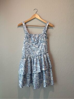 Blue and white floral dress